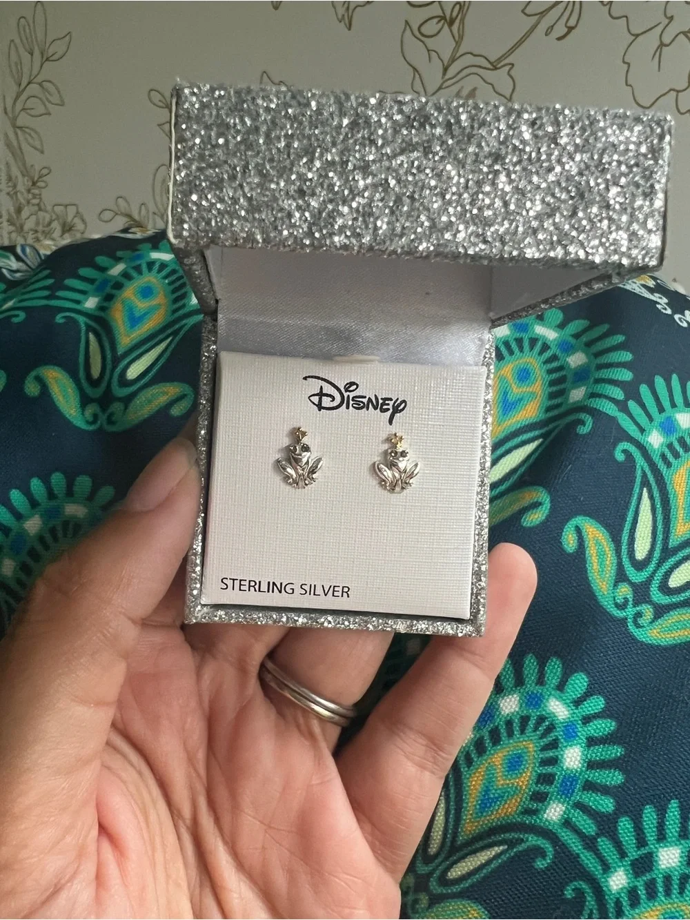 Disney The Princess And The Frog earrings Prince Naveen sterling silver NIB
